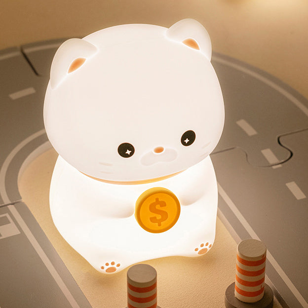 Lumio – Geluks Kat met Munt Nachtlamp Kind LED Slaaplamp Babykamer