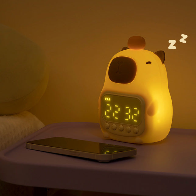 Lumio - Capibara Nachtlamp met Wekker en LED Tap-bediening