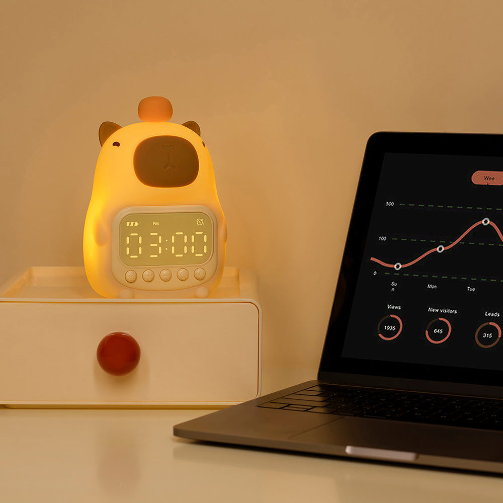 Lumio - Capibara Nachtlamp met Wekker en LED Tap-bediening