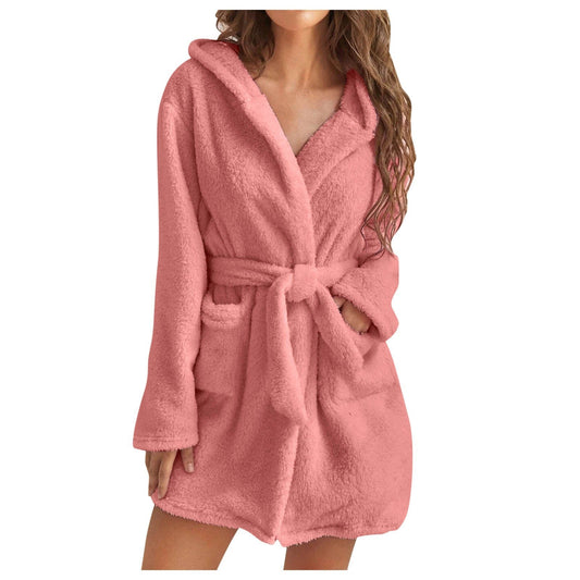 Pluche Dames Badjas met Capuchon – Zachte, Warme & Luxe Loungejas