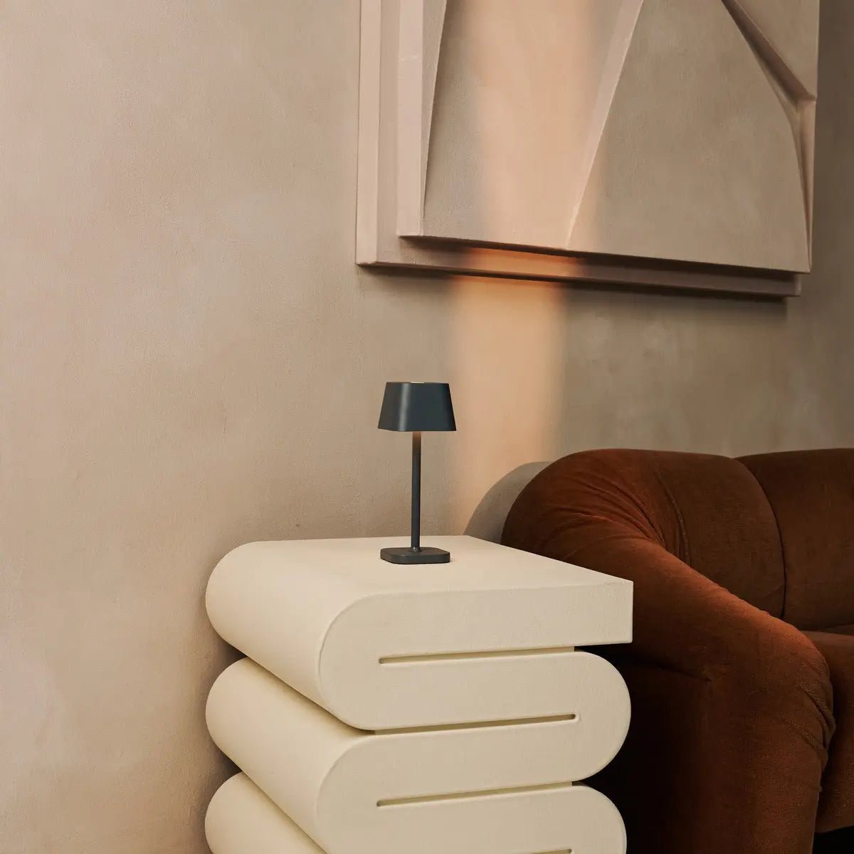 Lumio - Stone draadloze metalen tafellamp met 3 lichtstanden