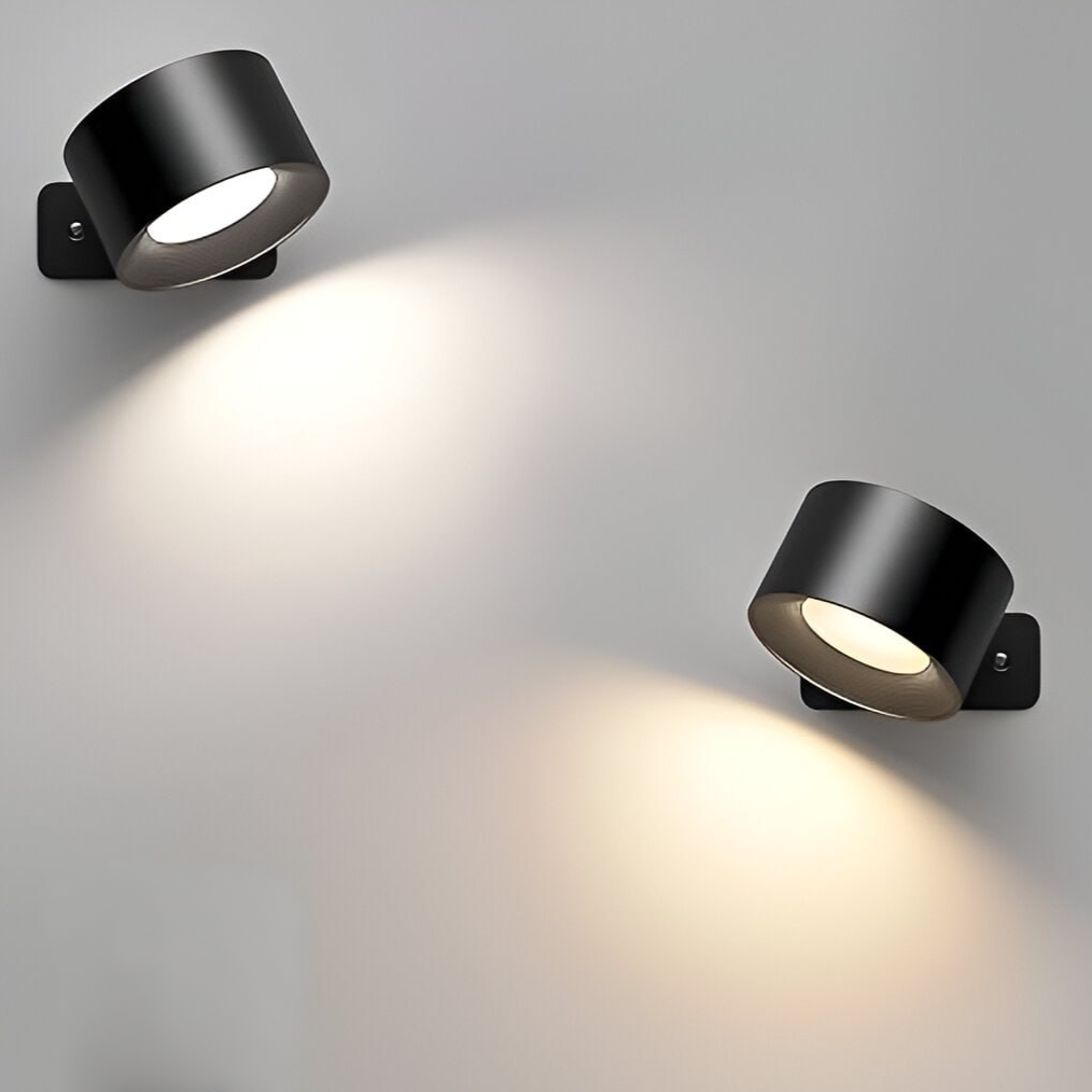Lumio - Scandinavische draadloze wandlamp met 360° rotatie en dimfunctie