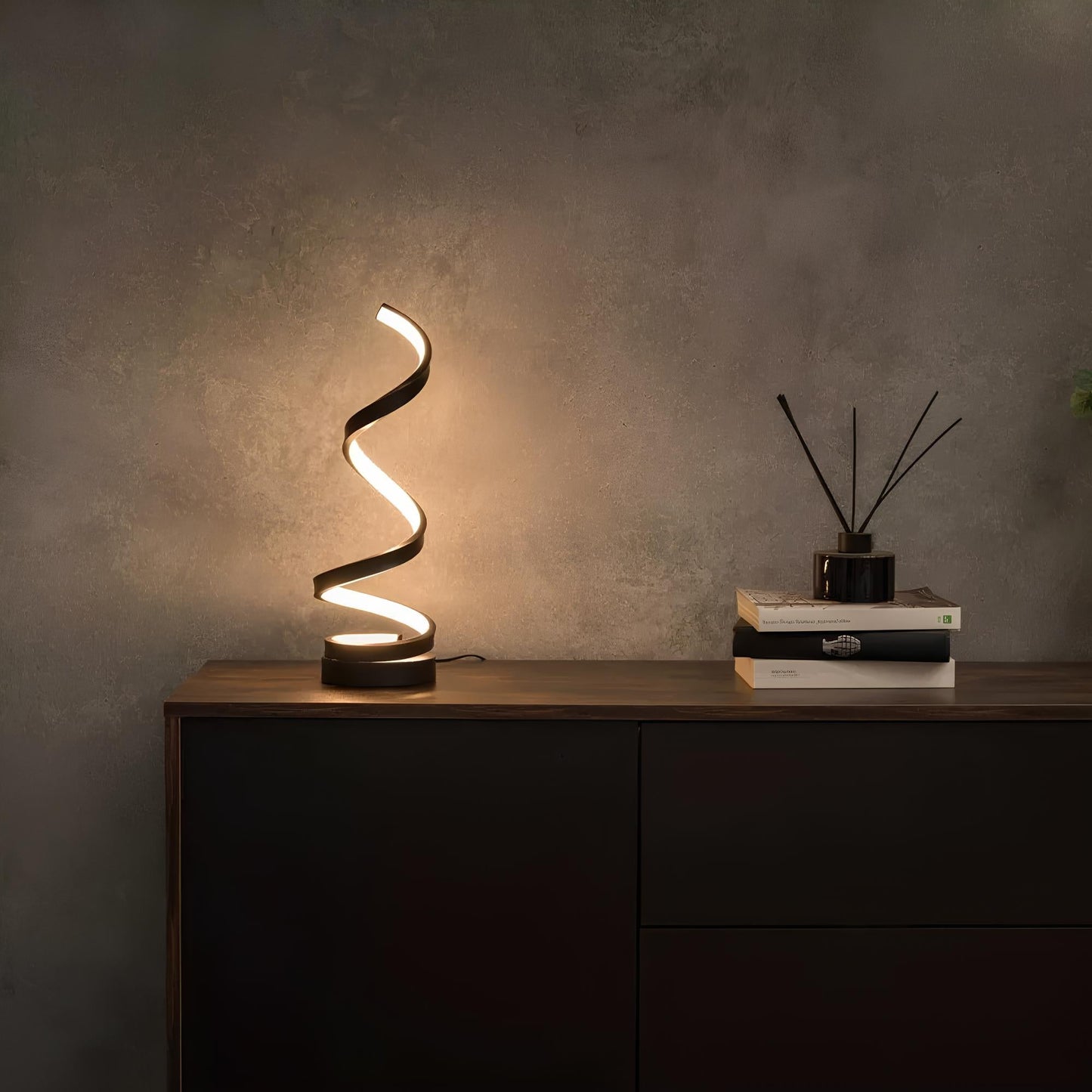 Lumio - Scandinavian Spiral Tafellamp met Dimbaar LED Licht & Modern Design