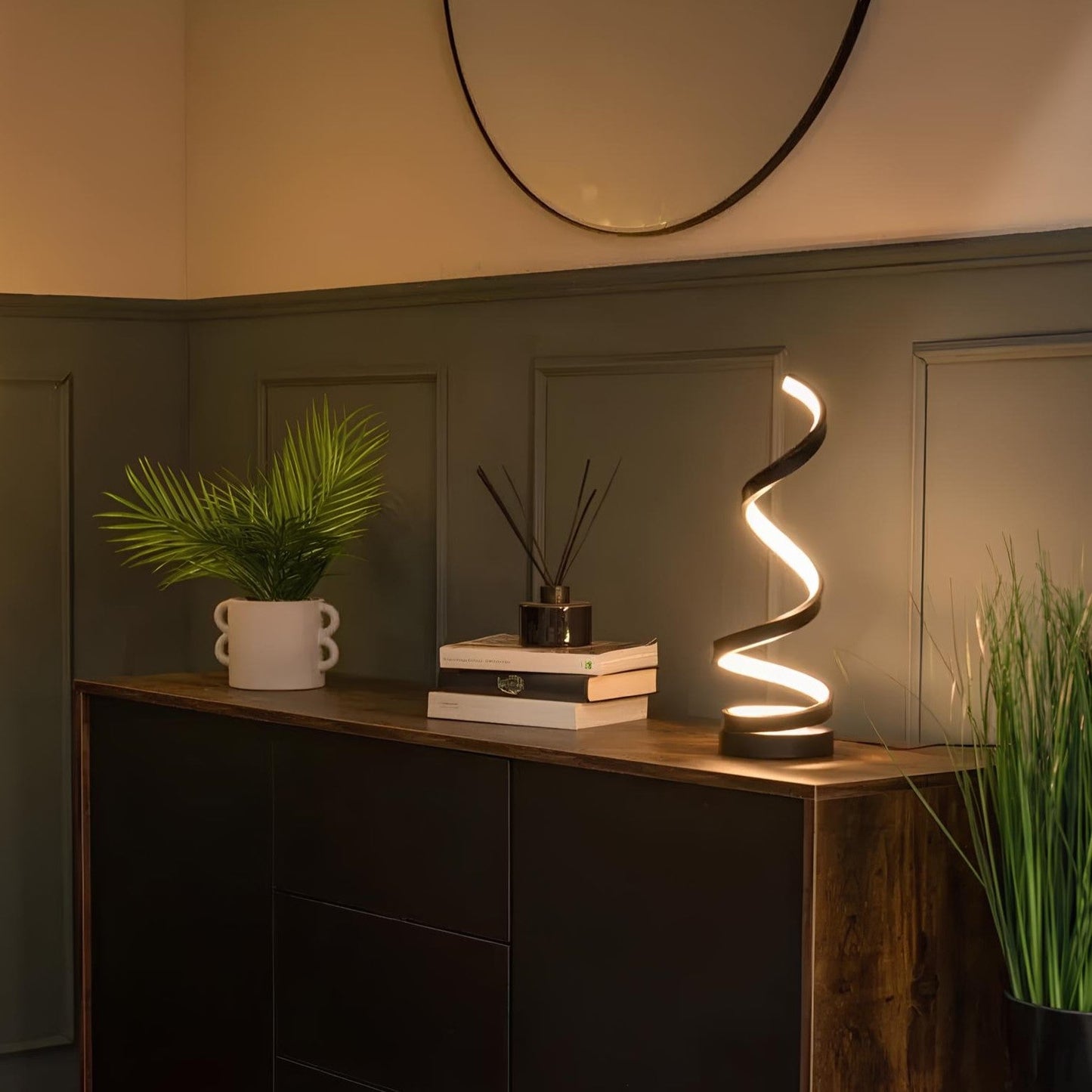 Lumio - Scandinavian Spiral Tafellamp met Dimbaar LED Licht & Modern Design