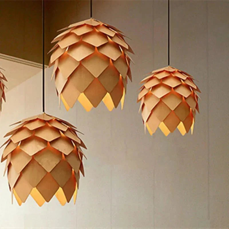 Skandira – Kristal & Eikenhouten Hanglamp met Verstelbare Kabel