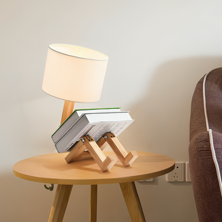 Högge - Scandinavische Tafellamp met Boekenplank