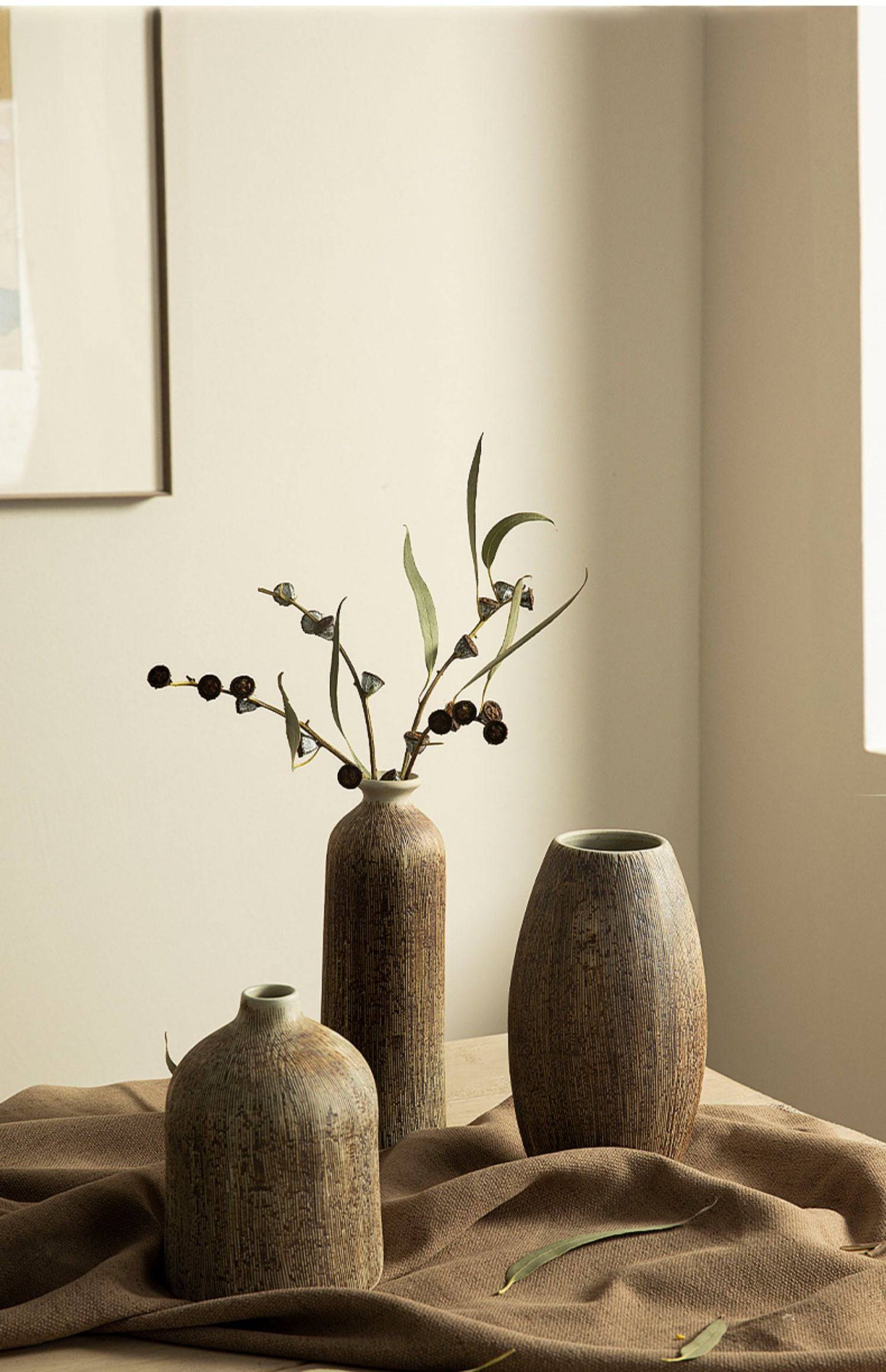 Japandi Dark Ceramic Vases