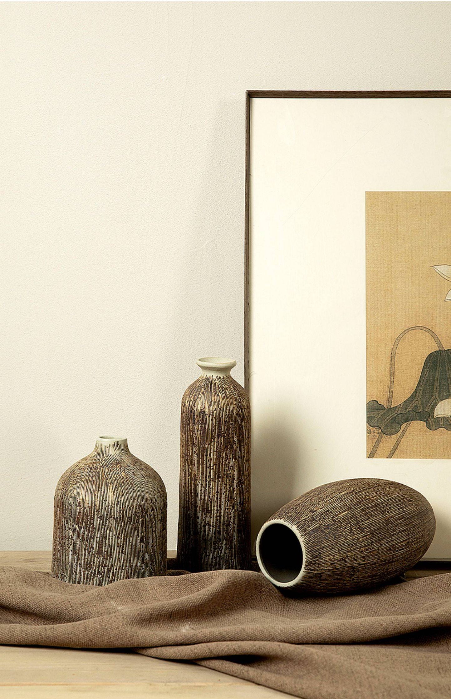 Japandi Dark Ceramic Vases