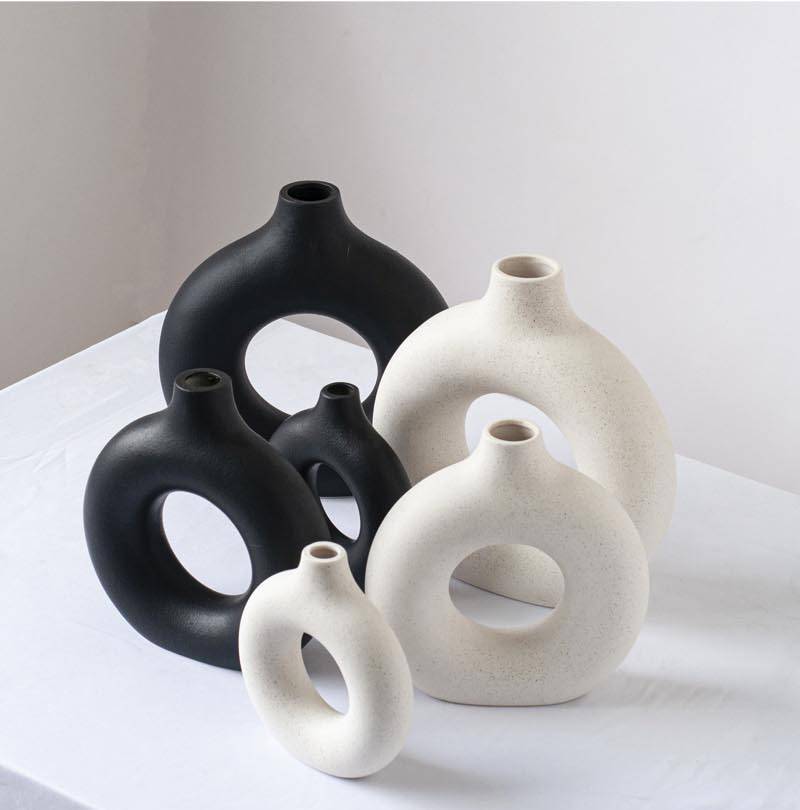 Lumio – Japandi Ronde Keramische Vaas Minimalistisch Design