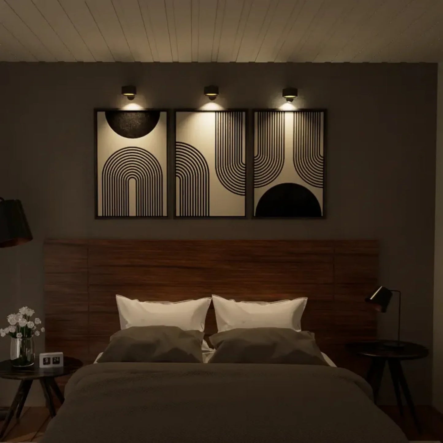 Lumio - Scandinavische draadloze wandlamp met 360° rotatie en dimfunctie