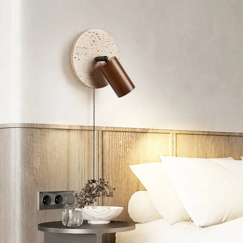 Miro - Luxe Travertijn Wandlamp Draaibaar met LED Sfeerverlichting