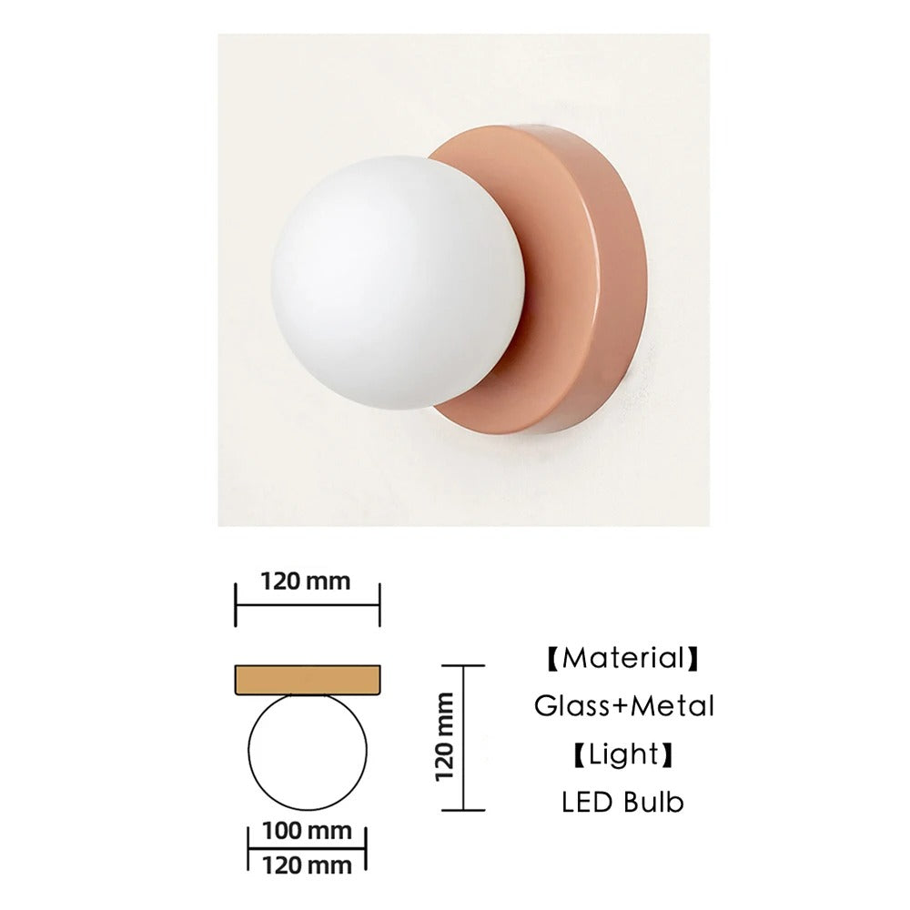 Nero - Minimalistische Scandinavische Wandlamp met Glazen Kap