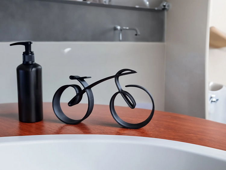 Lumio – Zwarte Minimalistische Fietssculptuur van Metaal