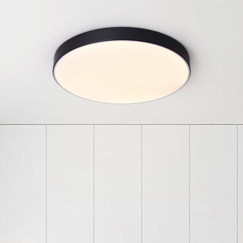 Erda – Moderne LED Plafondlamp met Acryl Kap (Zwart, 40/50 cm)