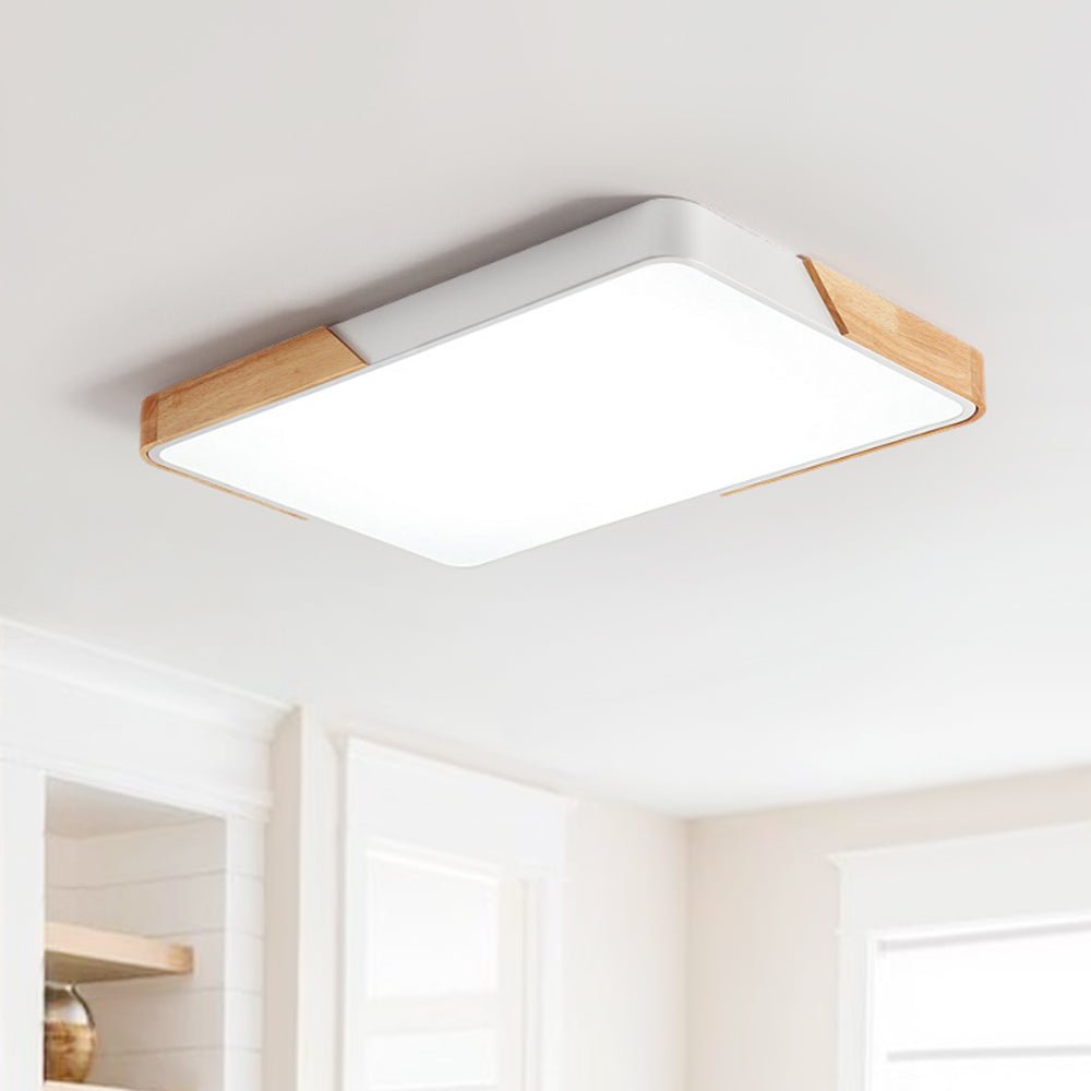 Löla – Moderne LED Plafondlamp met Hout & Acryl Diffuser
