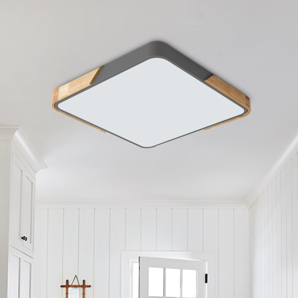Löla – Moderne LED Plafondlamp met Hout & Acryl Diffuser