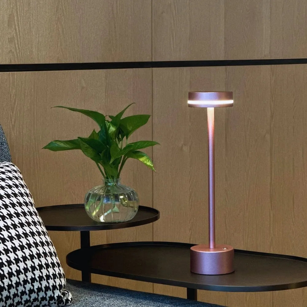 Lumio - Stijlvolle draadloze tafellamp met 3 lichtkleuren en dimfunctie