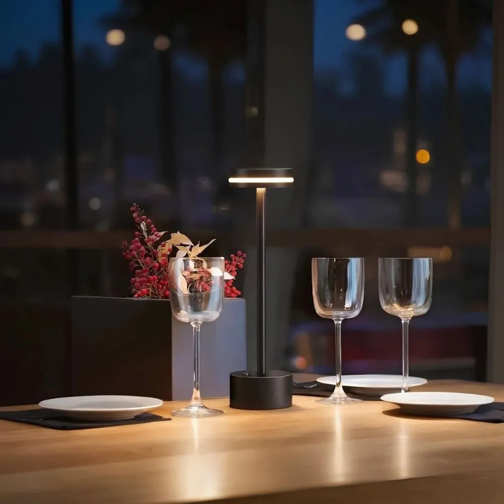 Lumio - Stijlvolle draadloze tafellamp met 3 lichtkleuren en dimfunctie
