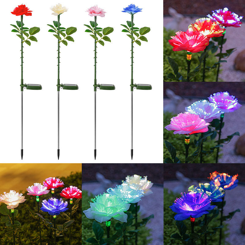Solar LED Rozen Tuinlamp – Creatief Rood/Roze/Blauw/Champagne – 1.2 V (1 Lichtbron)