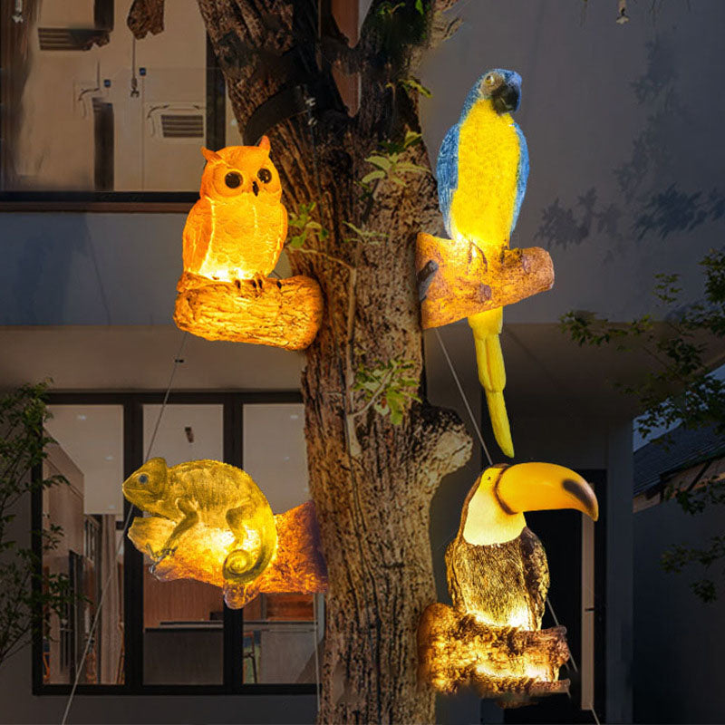 Decoratieve Solar Dierentuinlamp – Uil / Kameleon / Toekan / Wasbeer – 24 V (1 LED)