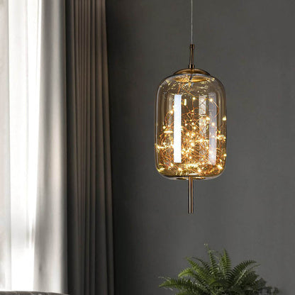 Scandinavische Glazen LED Hanglamp – Amber of Antracietgrijs