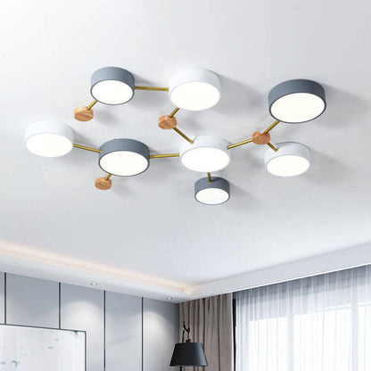 Moderne LED Plafondlamp met Hout en Acryl in een Strak Design