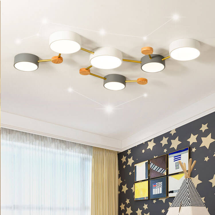 Moderne LED Plafondlamp met Hout en Acryl in een Strak Design