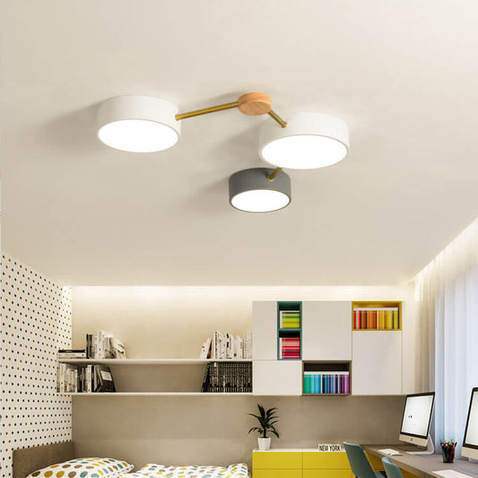 Moderne LED Plafondlamp met Hout en Acryl in een Strak Design