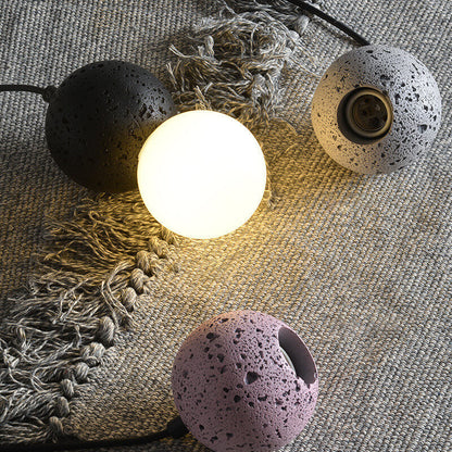 Stenen Japandi Hanglamp – Zwart/Roze/Grijs – E14 Fitting