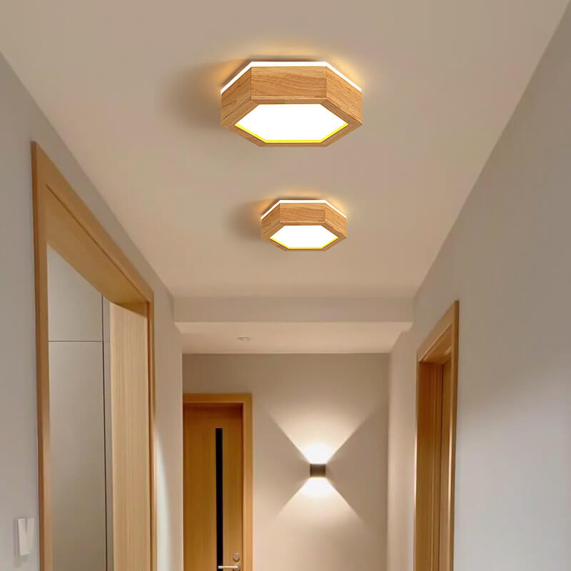 Moderne Houten Japandi LED Plafondlamp – 220V-240V – 1/2/3 Spots