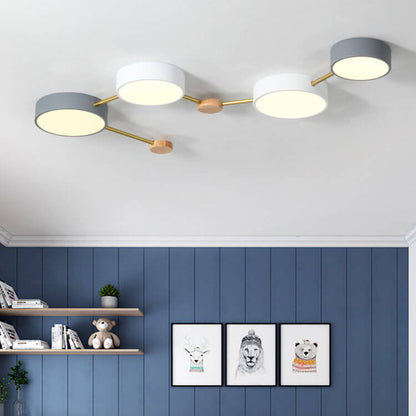Moderne LED Plafondlamp met Hout en Acryl in een Strak Design
