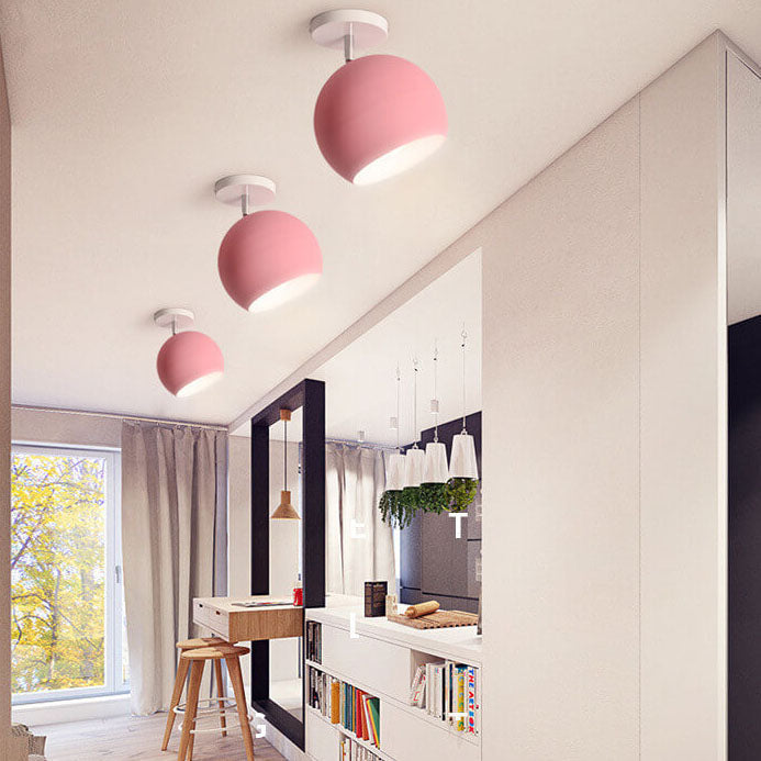 Moderne `Scandinavische Minimalistische Plafondlamp – IJzer & Hout in Meerdere Kleuren