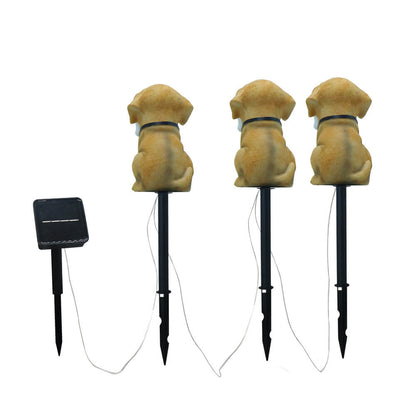 Schattige Puppy Tuinlamp met – Geel – 2 V (1 Lichtbron)