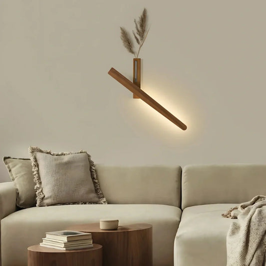 Lumio – Wandlamp met Houten Design & Ingebouwde Vaas