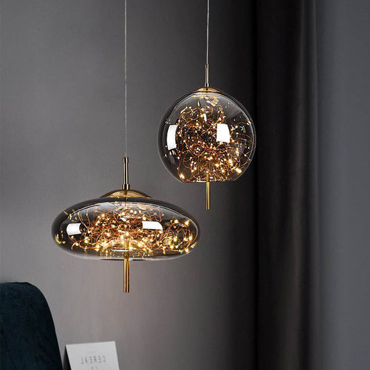 Scandinavische Glazen LED Hanglamp – Amber of Antracietgrijs