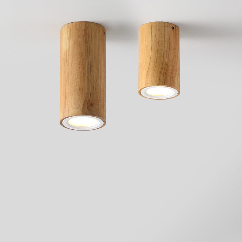 Moderne Houten LED Plafondlamp – Rubberwood & Acryl, 3 Formaten