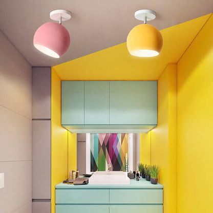 Moderne `Scandinavische Minimalistische Plafondlamp – IJzer & Hout in Meerdere Kleuren