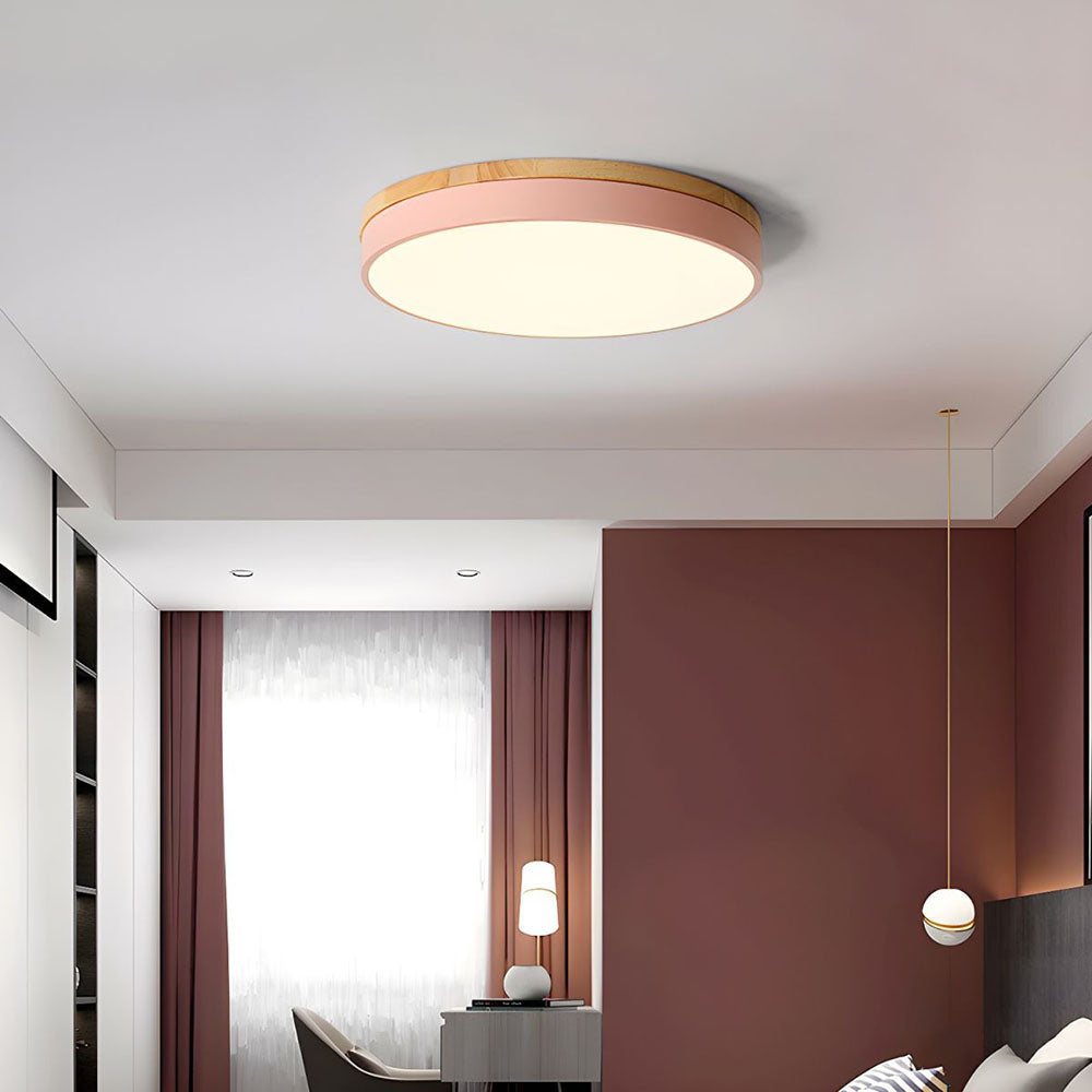 Tröde - Houten Ronde LED Plafondlamp in Scandinavische Stijl