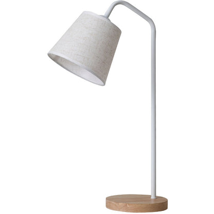 Moderne Tafellamp van Linnen, Metaal en Hout – Geïntegreerde LED met USB/Plug-In