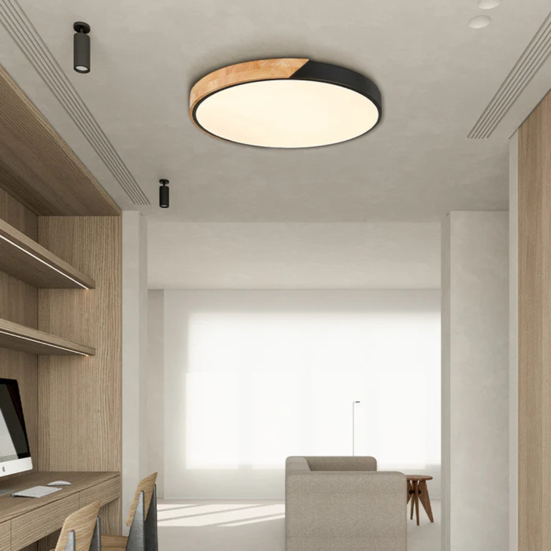 Jens – LED Plafondlamp met Scandinavisch Design van Hout & Acryl