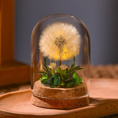 Floro – Nachtlamp met Gedroogde Bloemen onder Glas