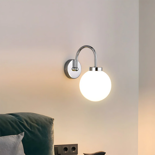 Lumio - Vintage Wandlamp met Glazen Bol en Warme LED Verlichting