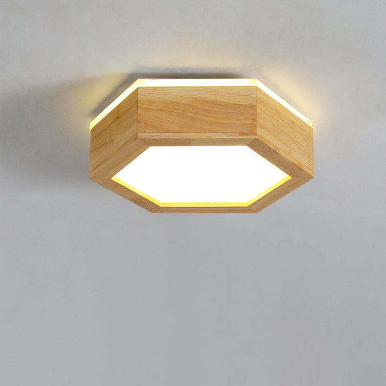 Moderne Houten Japandi LED Plafondlamp – 220V-240V – 1/2/3 Spots
