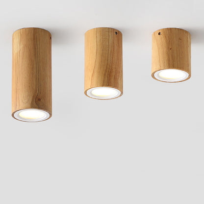 Moderne Houten LED Plafondlamp – Rubberwood & Acryl, 3 Formaten