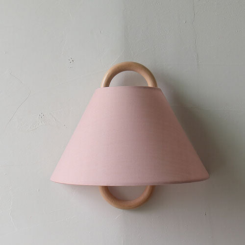 Moderne Houten Wandlamp met Stoffen Kap
