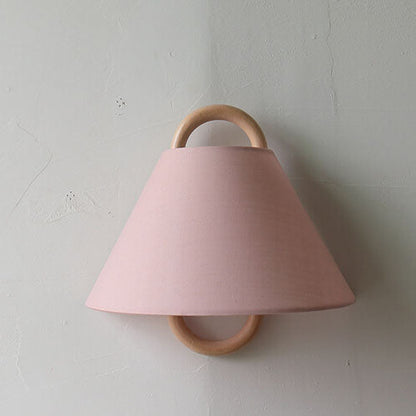 Moderne Houten Wandlamp met Stoffen Kap