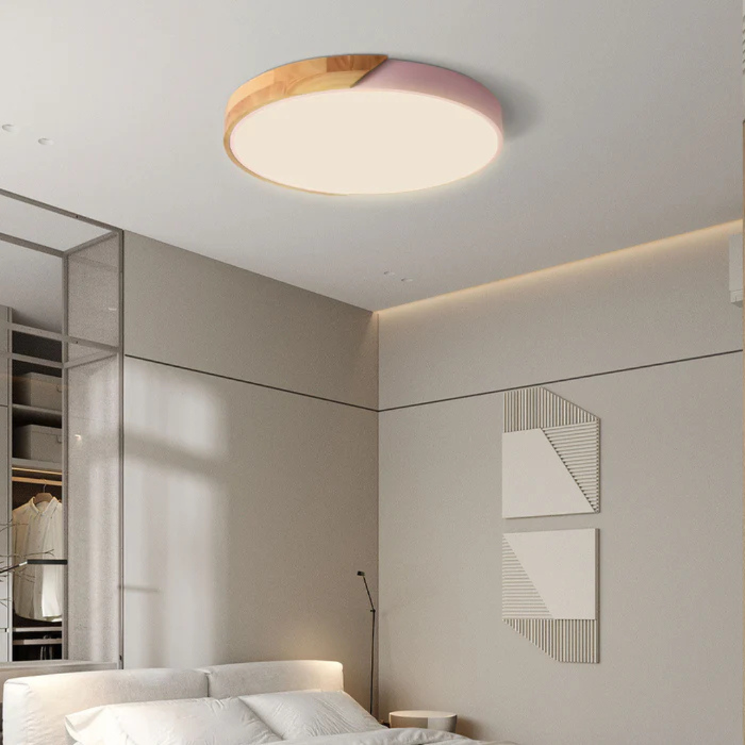 Jens – LED Plafondlamp met Scandinavisch Design van Hout & Acryl