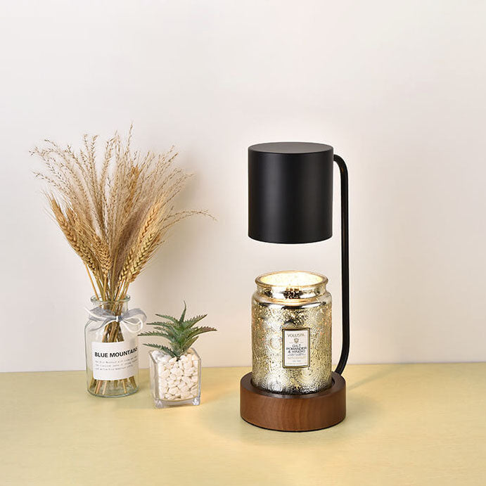 Moderne Houten Tafellamp met Kaarshouder