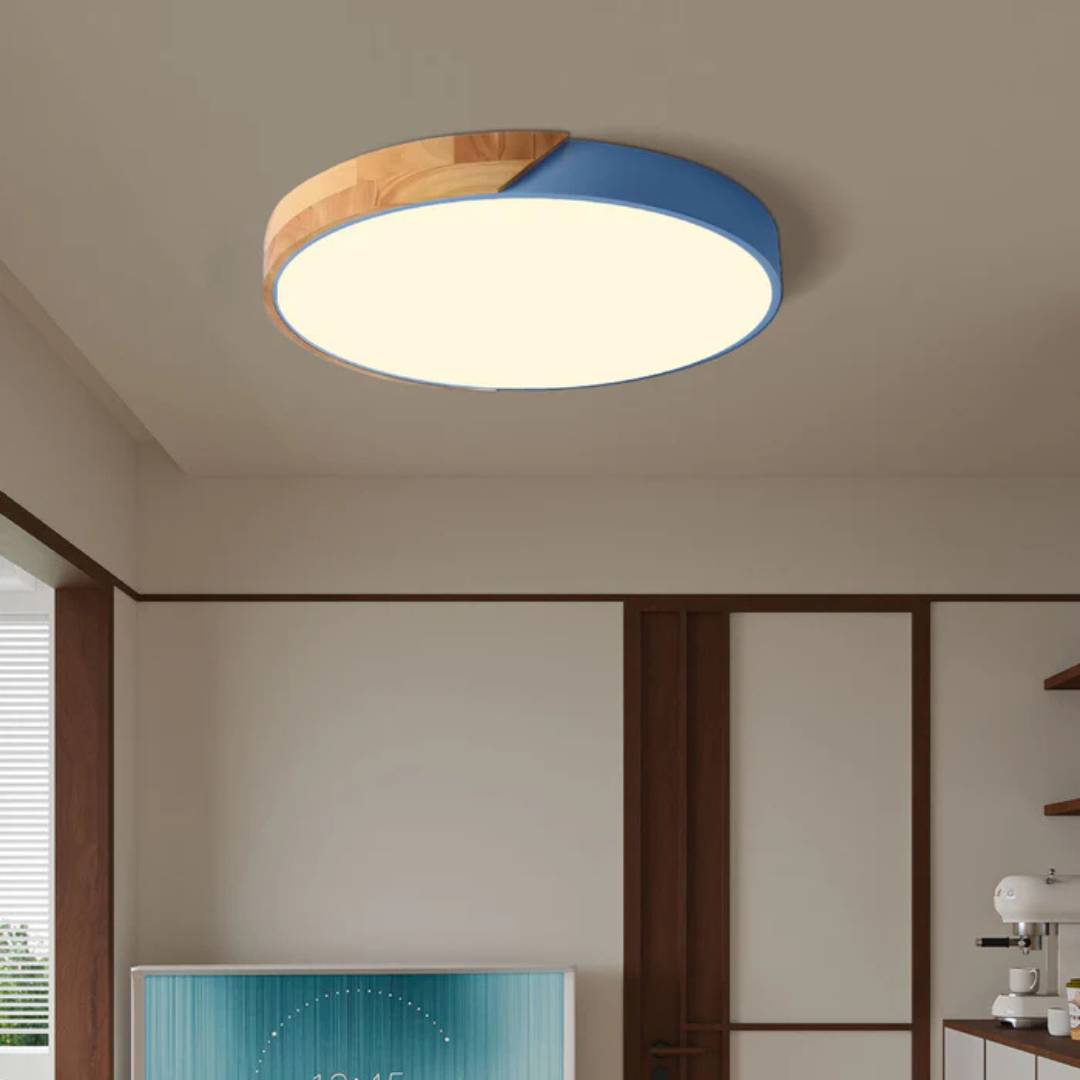 Jens – LED Plafondlamp met Scandinavisch Design van Hout & Acryl