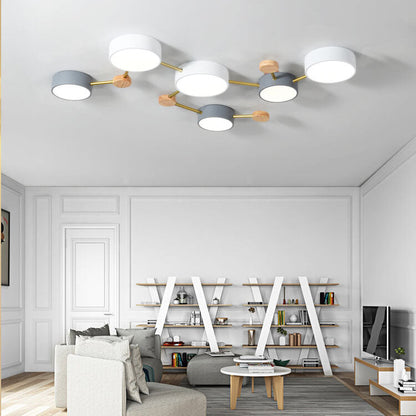 Moderne LED Plafondlamp met Hout en Acryl in een Strak Design